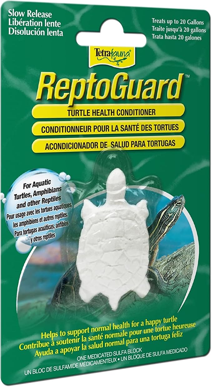 TetraFauna ReptoGuard Turtle Health Conditioner, 1 Count | Slow Release Sulfa-Medicated Block, Controls Organisms for Healthy Environment, For Aquatic Turtles, Amphibians & Reptiles
