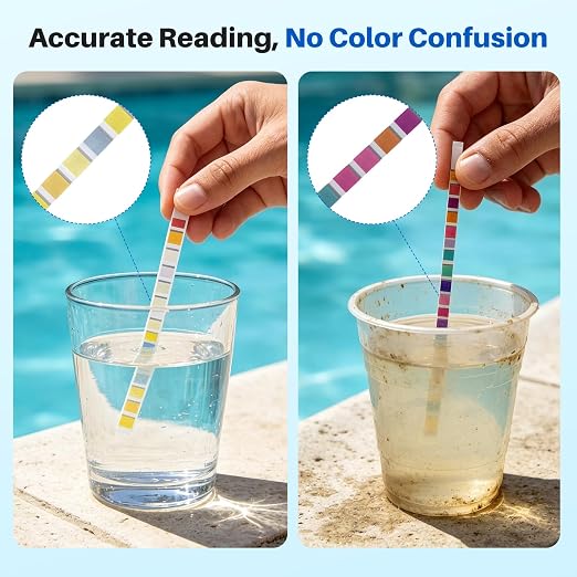 16-in-1 Pool & Spa Test Strips 100ct, for Pools, Hot Tubs, Aquariums | Fast 30s Results for pH, Alkalinity, Hardness, Heavy Metals (Pb, Hg, Cu), Chlorine, Bromine & More