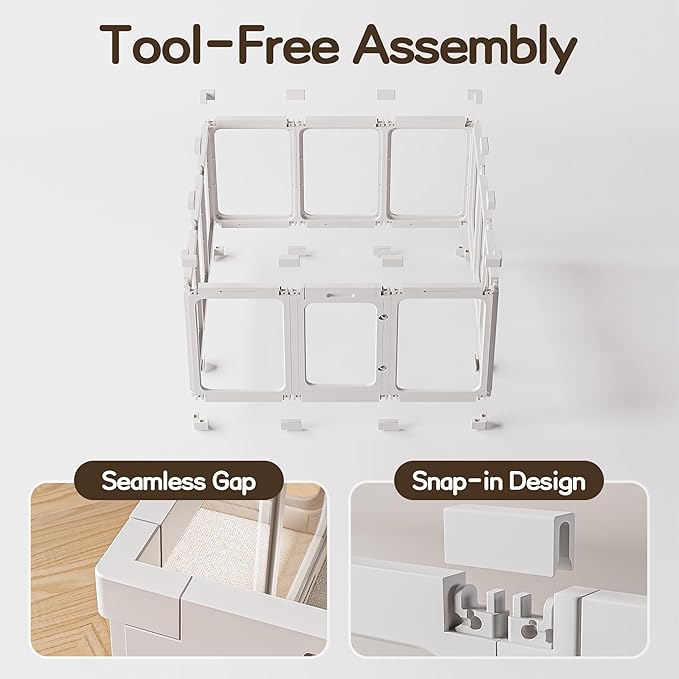 Jalove L-Shape Corner Connectors for Dog Fence (White) Only Suitable for Jalove, 90 Degree Angle Joints to Assemble Clear Acrylic Playpen, 24" H/30 H Expandable Pet Play Pen Accessories for Indoor