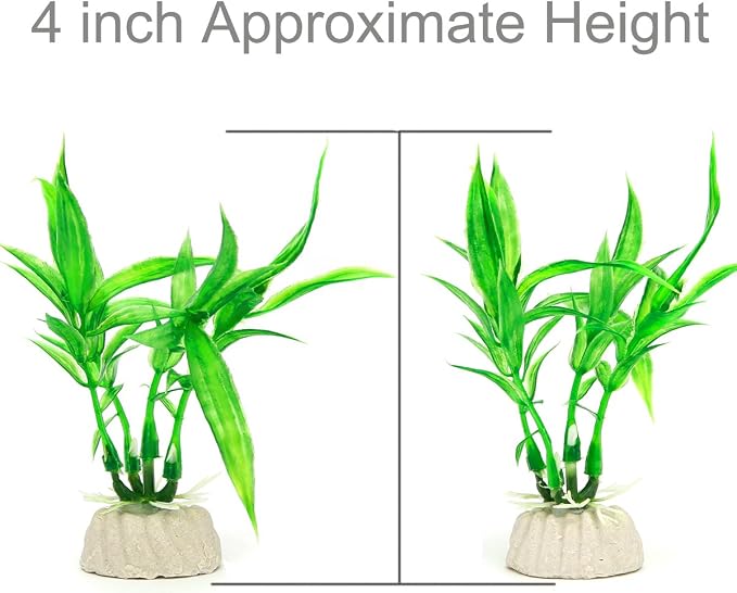 10 Pack Artificial Aquarium Plants, Small Size 4 inch Approximate Height Fish Tank Decorations Home Décor Plastic Green | Small Size 4 inch Approximate Height Fish Tank Decorations Home Décor Plastic Green