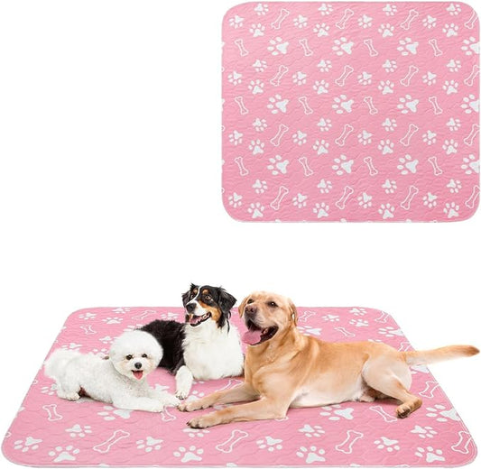 BEAUTYZOO Washable Pee Pads for Dogs, 36" x 72" Extra Large Reusable Puppy Pads, Absorbent Potty Training Dog Mats, Non-Slip Pet Whelping Pads for Incontinence, Housebreak, Crate, Bed, Playpen, Pink