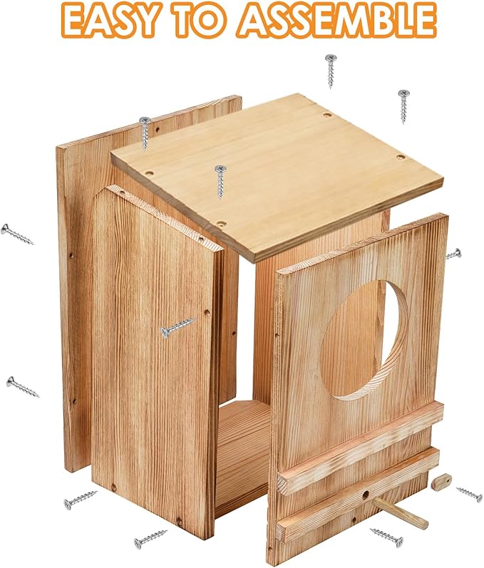 Large Barn Owl House,15.8*10.6*8.7IN Owl Nesting Box For Outside,Wooden Nest House,Large Handmade Bird Houses For Outside,Suitable For Wildlife Barn,Eastern Screech,Great Horned,Easy Assembly Required