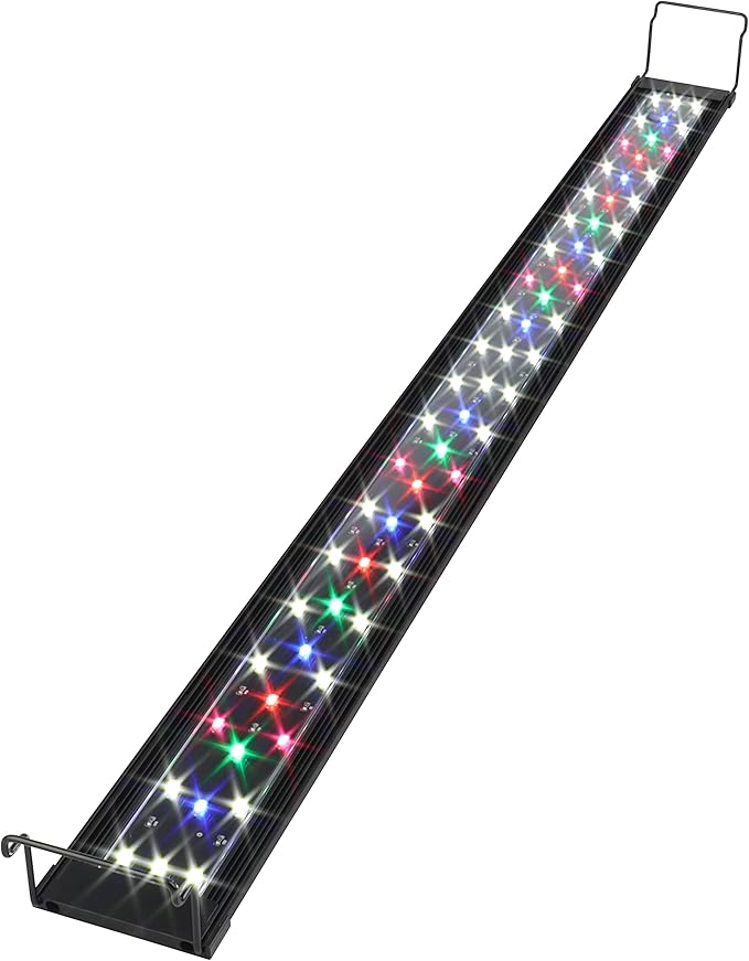 WaterRebirth Ultra-Slim Full Spectrum LED Aquarium Light with Adjustable Brackets,1250LM 30W for 36Inch to 42Inch Fish Tank Lighting Fresh Water