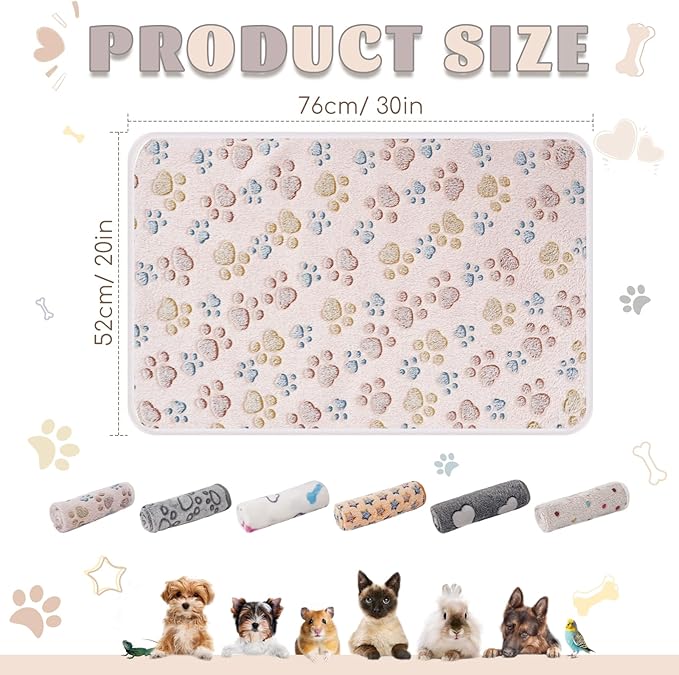 6 Pack Guinea Pig Cage Liner, Washable Guinea Pig Fleece Blankets Beding Accessories, Flannel Throw Warm Sleep Mat, Pet Pee Pads for Small Animal Hamster Rabbit Puppy Cat (Dark Color, 26x14 Inch)