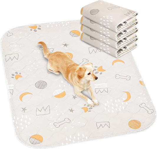 UPSKY Washable Pee Pads for Dogs 4 Pack 18” x 24” Reusable Puppy Pads Waterproof Pet Training Pads, Non-Slip Dog Mats Fast Absorbent Whelping Pads for Playpen, Potty, Crate, Bed