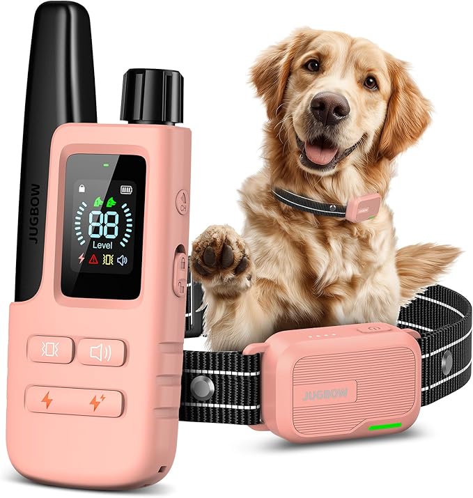 Jugbow Dog Shock Collar – 4200FT Range, IPX7 Waterproof, 4 Modes, Rechargeable, Fits All Breeds