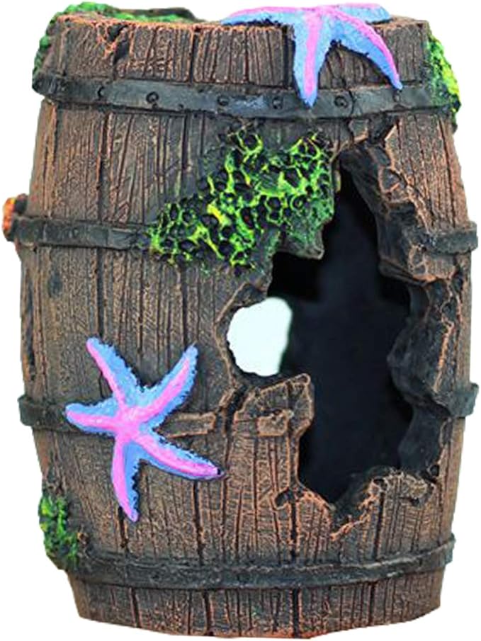 WishLotus Aquarium Fish Tank Decorations, Aquarium Hideout House Theme Plastic Plants Fish Cave Aquarium Castle Mermaid Ornaments, Shipwreck Hideouts Fish Tank Accessories Décor