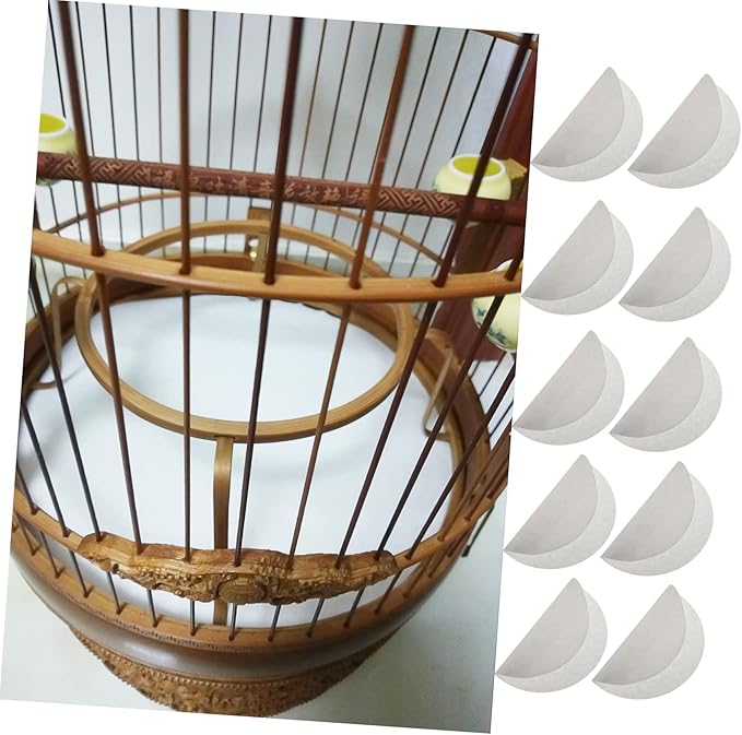 KESYOO 100pcs Bird Cage Paper Parakeet Cage Liner Absorbent Bird Cage Liner Soft Birdcage Covers Large Bird Cage Pads Blue Pet Cage Paper Mat Round Birdcage Liners Parrot Pads X White