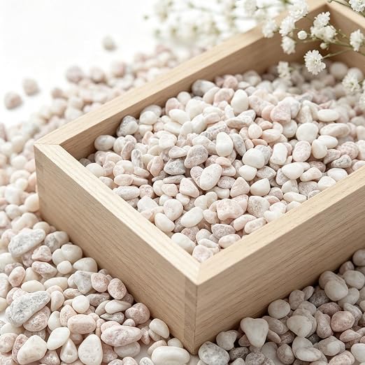 3/8 Inch Polished Decorative Pebbles, River Rocks for Indoor Plants, Succulents, Planters, Vases, Fish Tank, Aquarium Gravel & Landscaping (Pink, 6LB)