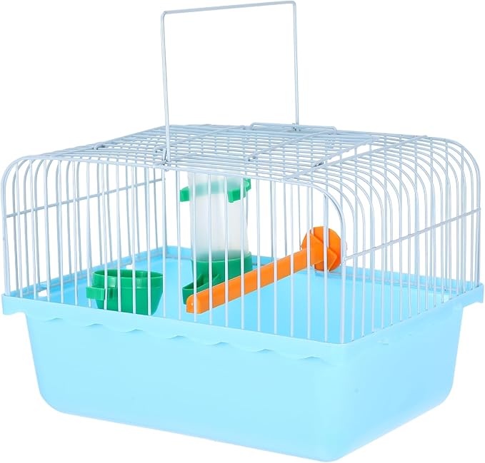 Toddmomy Portable Bird Cage with Perch Food Box Water Dispenser Spacious Travel Carrier for Parrots Lovebirds Small Birds 9.29X6.57X6.29 Inches
