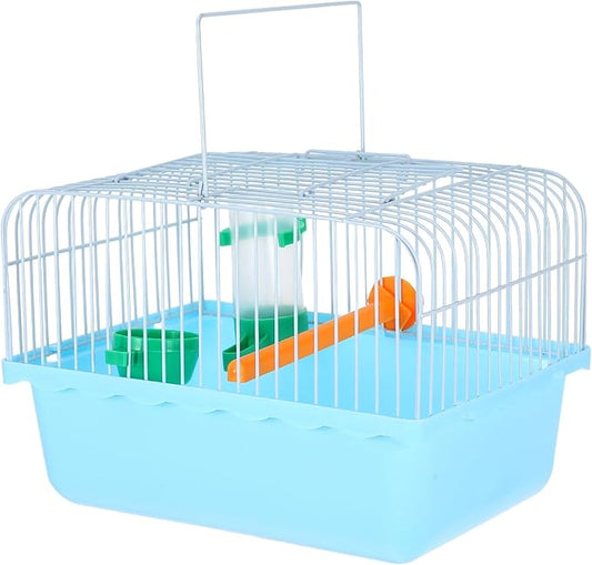 Toddmomy Portable Bird Cage with Perch Food Box Water Dispenser Spacious Travel Carrier for Parrots Lovebirds Small Birds 9.29X6.57X6.29 Inches