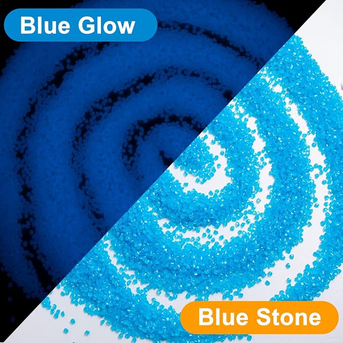40000 Pcs 3-5mm Glow in The Dark Rocks Pebbles for Fish Tank Sand Aquarium Luminous Gravel Bulk Craft Landscaping Glow Stone for Potted Succulent Decor Fairy Garden, 2.2 Lb/ 1 kg(Dark Blue)
