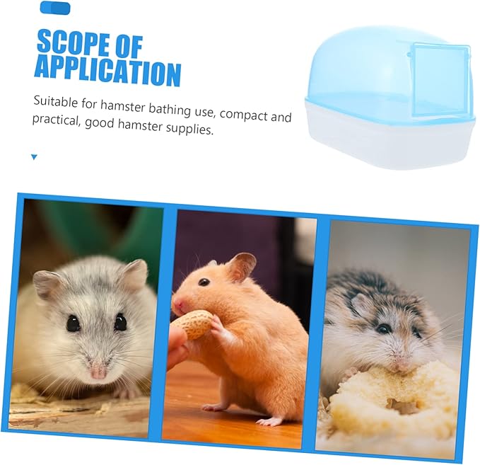 Levemolo 2pcs Hamster Bathing Tub Plastic Container for Hamster Chinchilla Non-Skid Base Easy to Clean Observe Dust Bath Space
