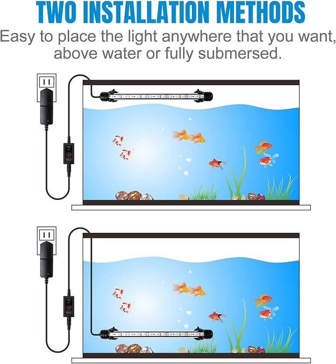 7.5" Color Changing LED Fish Tank Aquarium Submersible Light with Remote/Colored Aquarium LED Tank Lights Fixture for Underwater Decorations, Plant Grow, Saltwater Freshwater Fish, KR5007