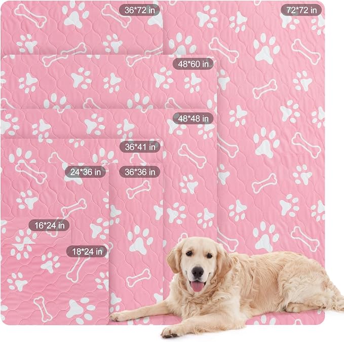 BEAUTYZOO 2 Pack Washable Pee Pads for Dogs, Reusable Puppy Pads for Potty Training, Waterproof Super Absorbent Whelping Pads Mats Non Slip Against Urine for Small Medium Dogs Cats, 36" x 36"