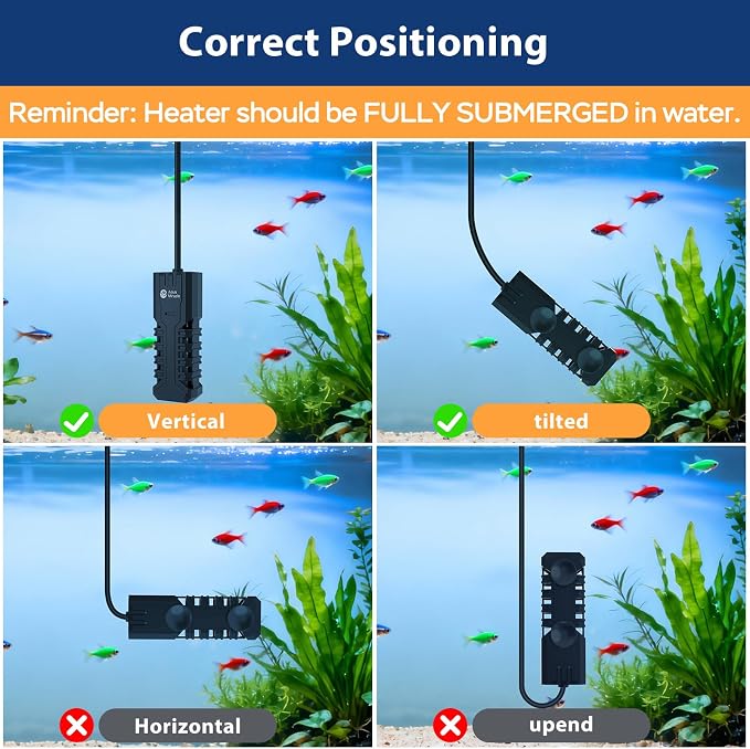 AquaMiracle Submersible Aquarium Heater with LED Digital Temp Display, Fish Tank Heater with Dry-Run & Over-Temp Protection, for Freshwater Saltwater Aquariums(50W/5-10Gal)