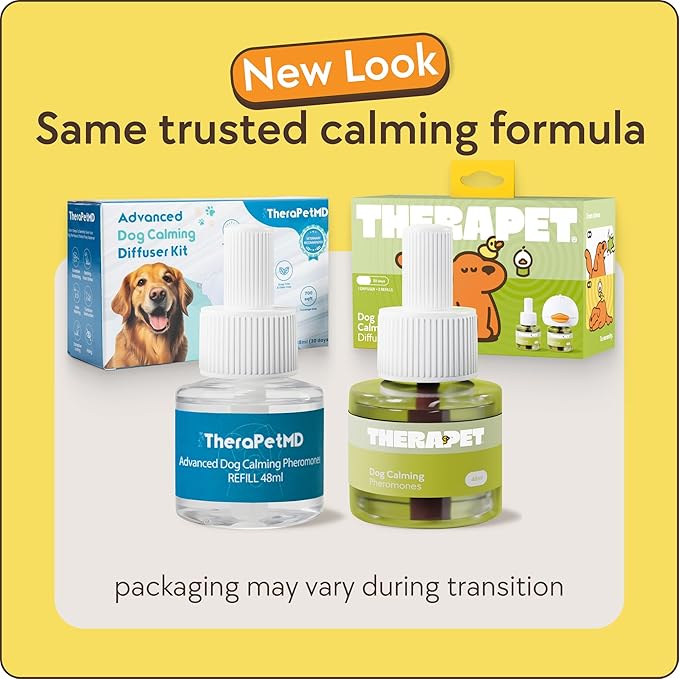 TheraPet MD 60-Day Dog Calming Diffuser Kit - Dog Pheromone Diffuser for Stress, Destructive Behavior, Pee Accidents, Separation Anxiety, Barking, Aggression & Chewing - 60-Day Refills Included