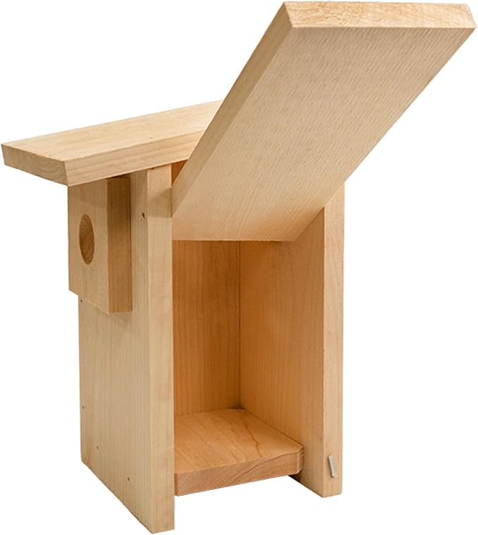 Coveside Basic Western Bluebird Trail Box | Durable Pine Birdhouse with 1.5625" Predator Guarded Entry, Ventilation & Drainage | Eco-Friendly Wooden Nest Box for Bluebirds | Made in USA