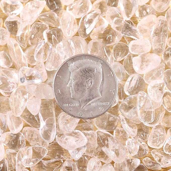 WAYBER Natural Crushed Clear Quartz Decorative Crystal Gravel, 1 Pound | Toxin-Free, Fade-Resistant, Ideal for Reiki Healing, DIY Crafts, Vase Filler, Aquarium & Bonsai Decoration
