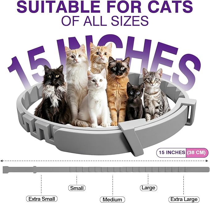 Tcllka Calming Collar for Cats 8 PK Cat Stress and Anxiety Relief Pheromone Calming Collar for Cats Anti Aggression for Cats Collar for Cats Anti Aggression for Cats Cat Calming Collars