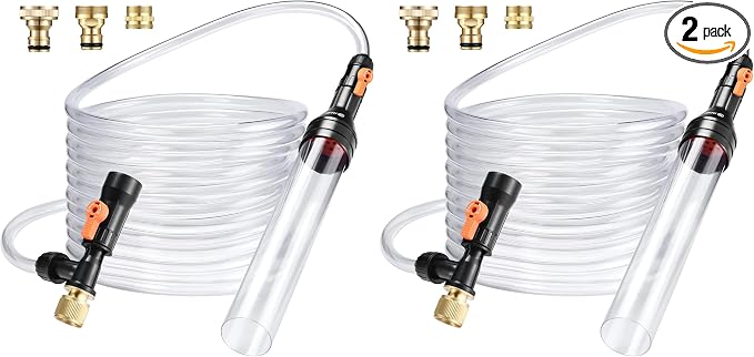 enomol Gravel Vacuum for Aquarium Water Changer Fish Tank Cleaning Tools,Siphon Universal Quick Pump Aquarium Water Changing (30ft) (Pack of 2)