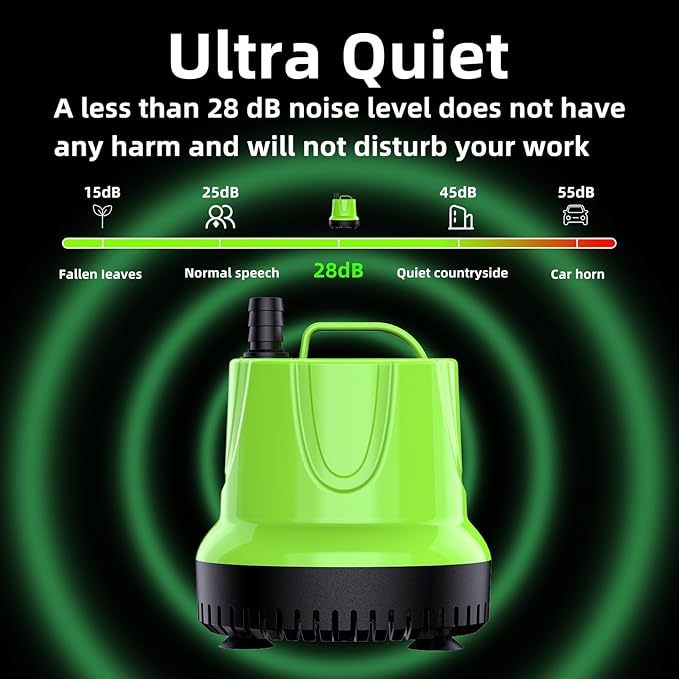 FREESEA Fountain Submersible Water Pump: 1100 GPH 100W Small Sump Pump for Outdoor Pond Hydroponic Statuary Waterfall Aquarium Fish Tank