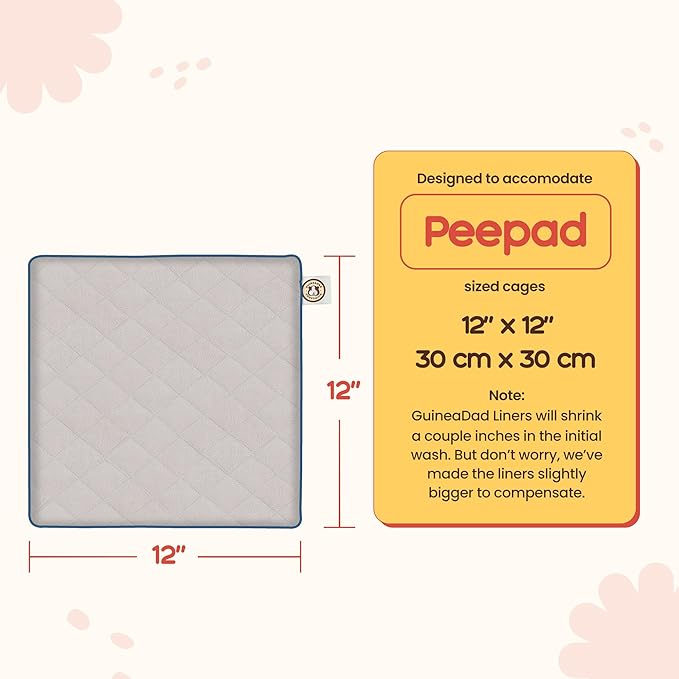 GuineaDad Liner | Guinea Pig Fleece Cage Liners | Guinea Pig Bedding | Burrowing Pocket Sleeve | Extra Absorbent | Waterproof Bottom (C&C 2x4, Orange)