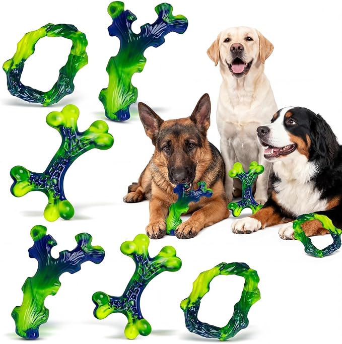 Frienhund 9-Pack Durable Dog Toys for Large Dogs: Durable Chew Toys for Large Breed, Indestructible Dog Toy for Aggressive Chewers, Dog, A for Furry Friends