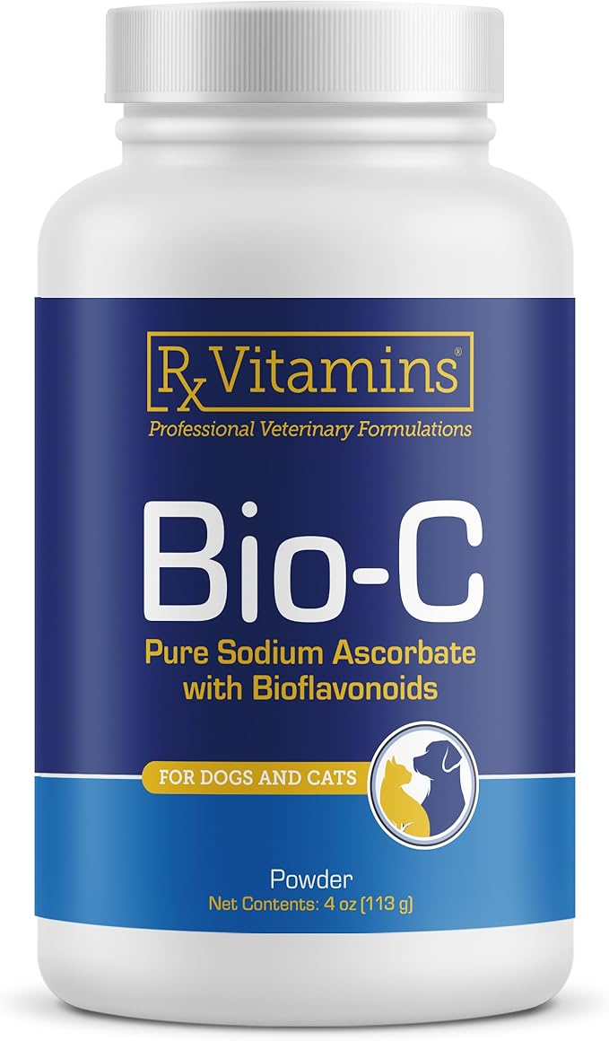 Rx Vitamins Bio-C - Vitamin C for Dogs and Cats - with Lemon Bioflavonoids for Allergy Relief - Immune Support Supplement - Promotes Healthy Coat and Skin - Joint Supplement - 4 oz
