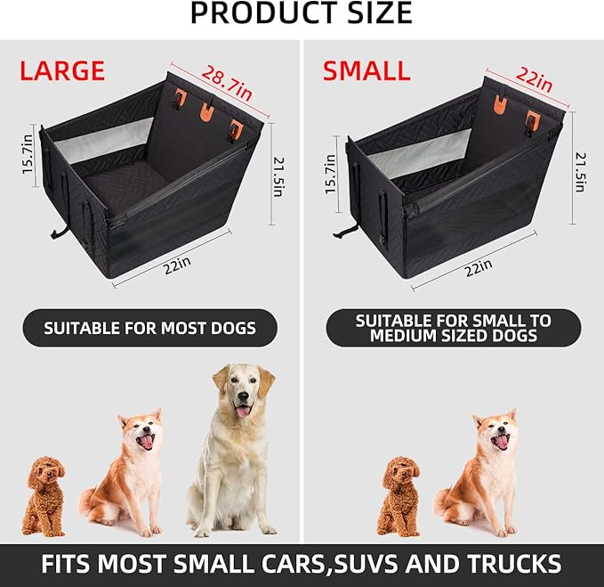 TKYZ Medium Dog Car Seat,Back Seat Extender for Dogs,Waterproof Large Dog Seat Cover for Backseat, Pet Bed for Car Hammock(Black-s)