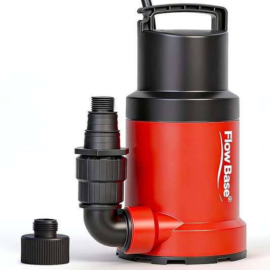 1HP 5000GPH Sump Pump - Clean/Dirty Water Portable Transfer Submersible Pump for Swimming Pool, Garden Pond, Basement with 10ft Power Cord,Remove Water Level Down to 0.2"