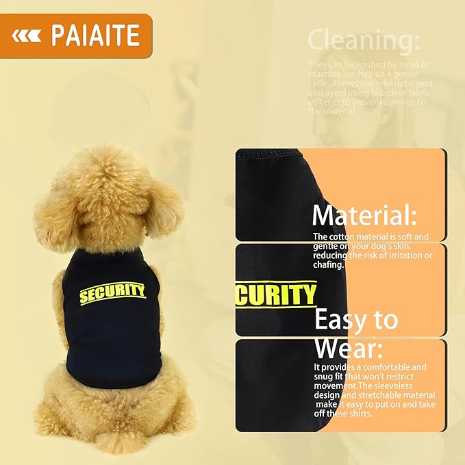 Discover Cozy Cotton Canine Wear: Soft, Lightweight, and Breathable Dog Shirt Vest with Eye-Catching Graphics(Security), Keeping Your Furry Friend Warm and Comfy! Grey XXL