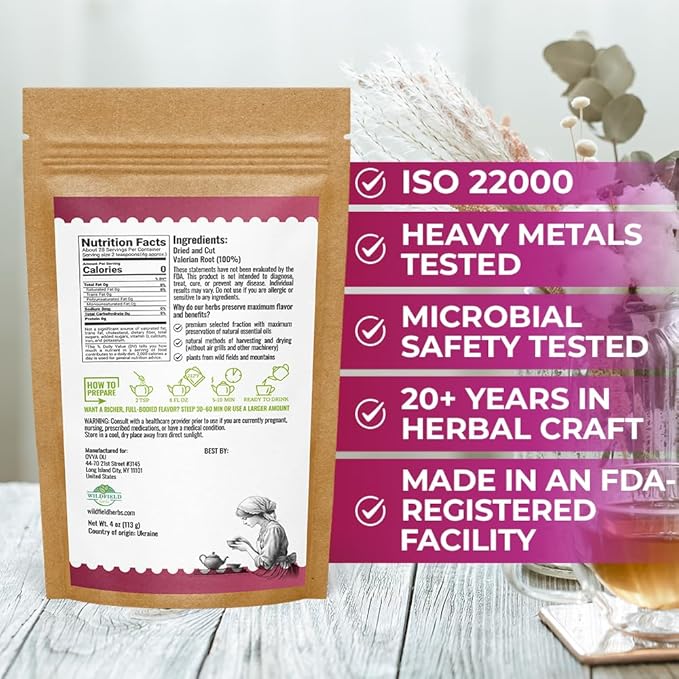 4 oz. Valerian Root Herb Tea (Valeriana Officinalis) – 113g Dried Valerian Root Herbal Tea Raíz de Valeriana