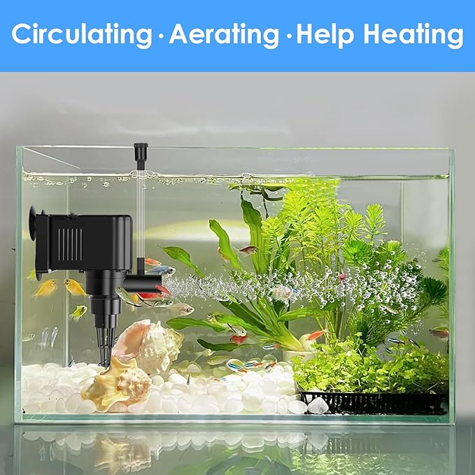 AquaMiracle Aquarium Powerhead Pump Circulating Water Pump 210 GPH for 40-60 Gallon Aquariums with Aerating Features