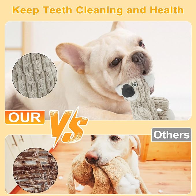 HDSMNGY Dog Toys for Aggressive Chewers, Durable Plush Rope Dog Toy with Squeaky, Interactive Tug Toy for Small Medium Dogs, Teeth Cleaning & Boredom Relief