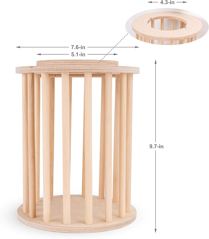 andwe Hay Feeder Less Wasted Wooden Food Feeding Rack for Rabbit Guinea Pig Chinchilla - Standing Pet-self Feeding Hay Manage