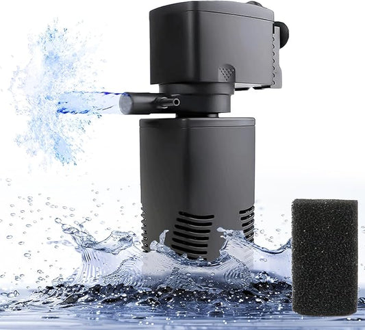 coospider-repta Fish Tank Filter for 15-40 Gallon Tank, 160 GPH Crystal Clear Powerful Internal Aquarium Filters Submersible Pump& Filter System for Fish Tank & Turtle Tank