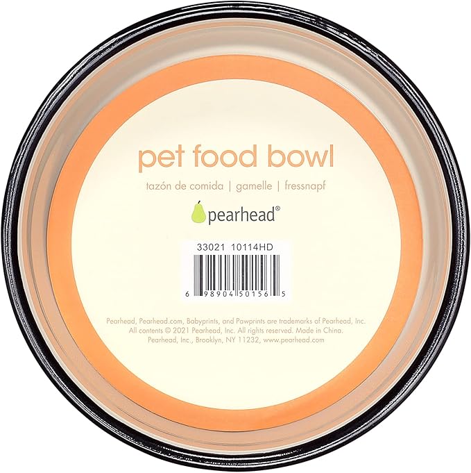 Pearhead Ceramic Cat Bowl, Holds 12 oz, Whisker-Friendly Pet Dish for Food and Water, Cute Cat Face Design
