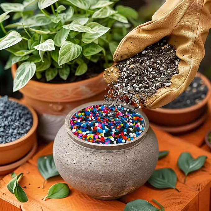 0.88 LB Colored & Black Pea Gravel,Succulent Cactus Topper Dressing Pebbles | Colorful Pearlized Stones,Bonsai Soil Cover,Terrarium Fairy Garden Landscape,Vase Fillers,Fish Bowl,Home Decor,3-6mm