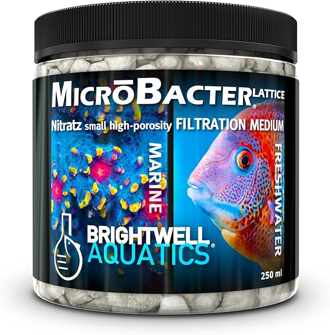 Brightwell Aquatics "MicroBacter Lattice-Nitratz", Nitrate-Reducing Natural Filtration Media for all Aquariums, 250 ml