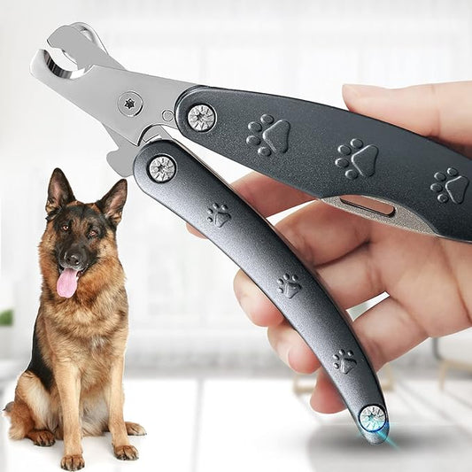 Best Dog Nail Trimmer for Anxiety Sensitive Dog, Silent Sharpest Smoothest Dog Nail Clippers for Thick Nail Large Dogs, 3-in-1 Build-in Comb & Nail File, Heavy Duty Professional Canine Nail Clipper