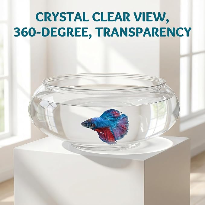 Toddmomy Transparent Acrylic Aquarium Tank 0.74 Gallon Desktop Betta Fish Bowl for Home Office Hydroponic Plant Decor