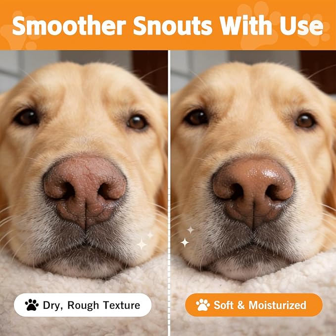 Lick-Safe Dog&Cat Paw & Nose Balm Stick - Soothing Moisturizer for Dry, Cracked Paws & Snout, Natural Pet Healing Balm with Shea Butter, Portable Stick for Dogs & Cats, 1.06 oz (2)