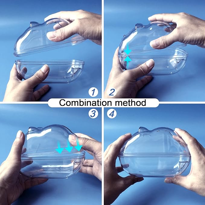 lazYYzal Hamster Bathtub,Hamster Bathroom,Small Animal Habitat Décor,Sand Bath Container Transparent Beds,Hamster Bed,Ice Bathtub,Sleep Pad Nest,Sand Bath Box for Cage Accessories（M）