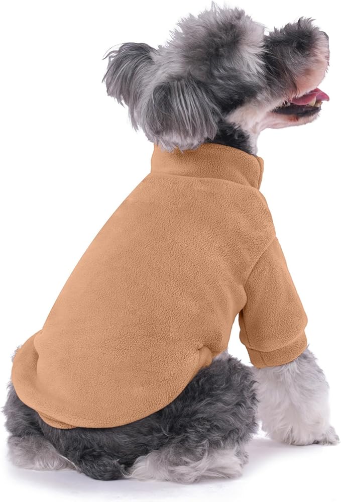 GYALAPERI Dog Sweater, 3 Pack Dog Sweaters for Small Dogs Girl Boy, Ultra Soft Warm Puppy Clothes Dog Coat for Winter (Lt Blue+Olive+Brown, Large)