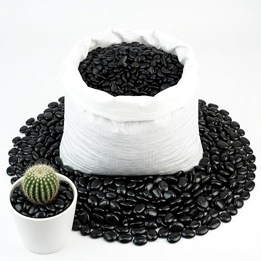 CJGQ 45lb 1/4" Small Pebbles Black for Plants,Potting,Succulents Aquarium Fish Tank Vases Decorative Garden Polished Gravel Rocks Stones