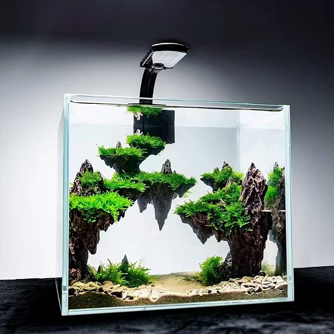 Allcolor Artisan Grade Ultra Clear Rimless Aquarium Tank (4.6Gal) | Low Iron Glass Fish Tank for Professional Aquascaping and Planted Layouts, 6-60 Gallons (4.6GaI - Top Glass Canopy)