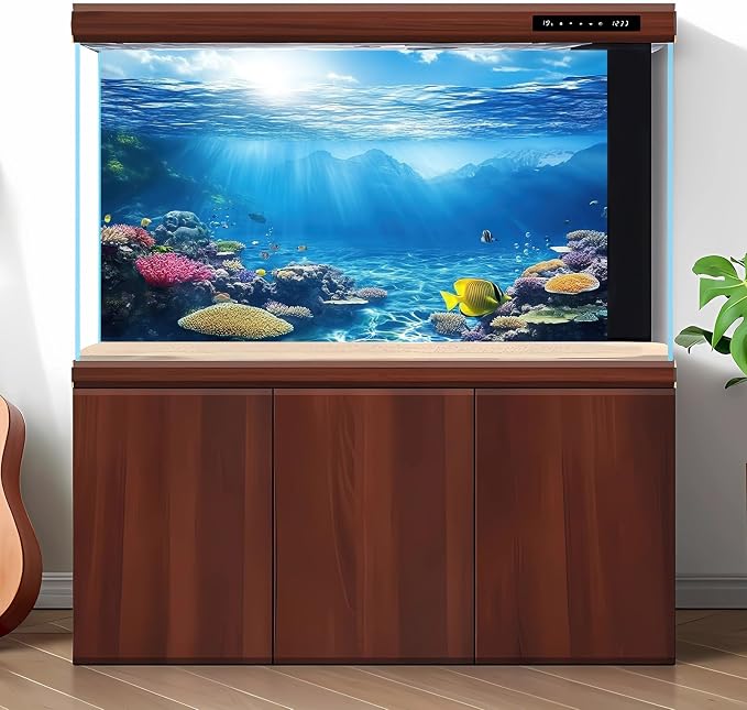 Under The Sea Aquarium Background Underwater Scene Coral Reefs Fish Tank Background Diverse Marine Life Sunlight Seascape Terrarium Backgrounds Tropical Undersea View Aquarium Tank Backgrounds 48x24in