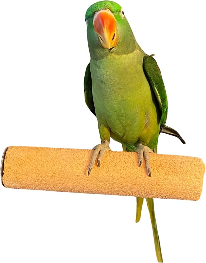 Polly's Pastels Nail Trimming & Beak Conditioning Safety Perch for Cockatiels, Cockatoos, Macaws, Parakeets, Budgies, Parrots and All Other Birds (Coral, X-Large-2" Dia. x 9" Long)