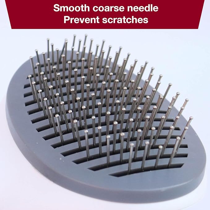 Self Cleaning Slicker Brush with massage particles, suitable for cats, dogs with long and short fur, Pink